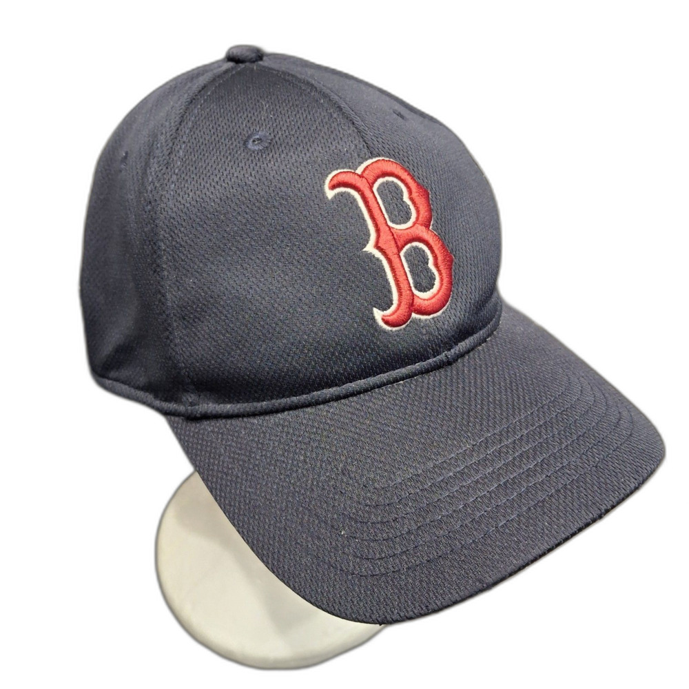 Boston Red Sox MLB OC Sports Blue Red Logo Team Hook And Loop Strap Baseball Cap
